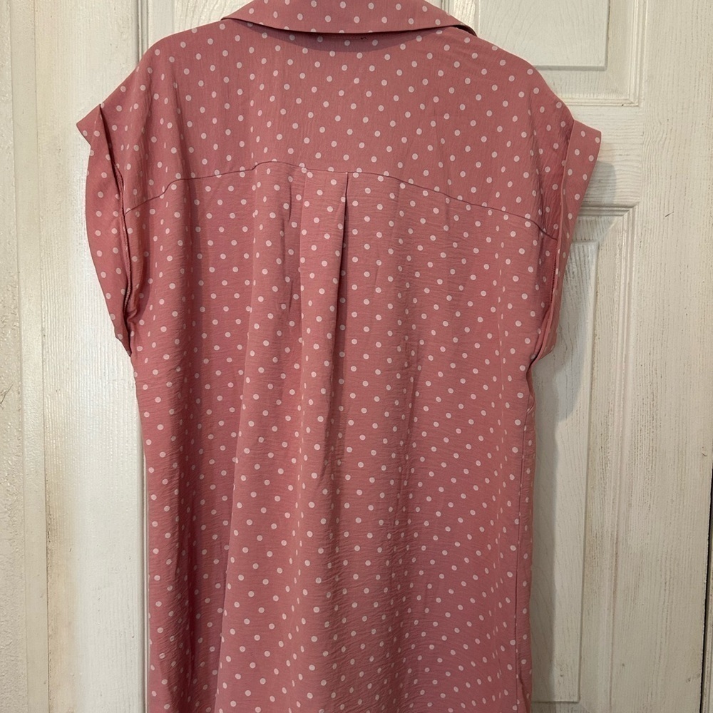 NWOT NYCC Pink With White Polka Dots Top - Picture 2 of 7